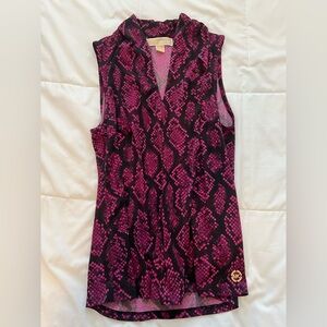 Michael Kors Fuchsia and Black Snake Print Blouse
